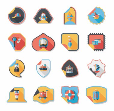 Etiket düz afiş arka plan ayarlamak, eps10 seyahat