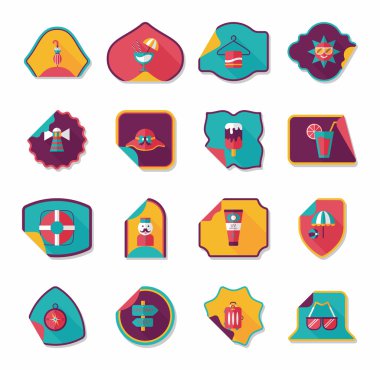 Etiket düz afiş arka plan ayarlamak, eps10 seyahat