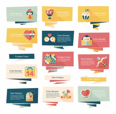 Sevgililer günü konuşma balonu afiş düz tasarım se eps 10