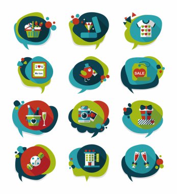 Sevgililer günü konuşma balonu afiş düz tasarım se eps 10