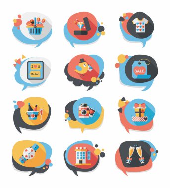 Sevgililer günü konuşma balonu afiş düz tasarım se eps 10