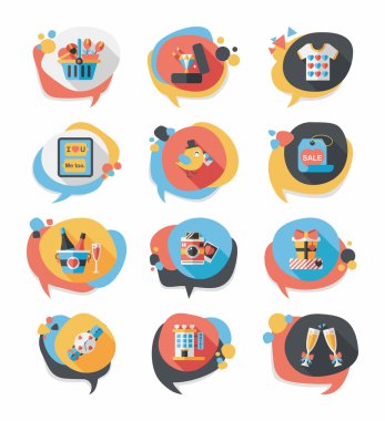 Sevgililer günü konuşma balonu afiş düz tasarım se eps 10