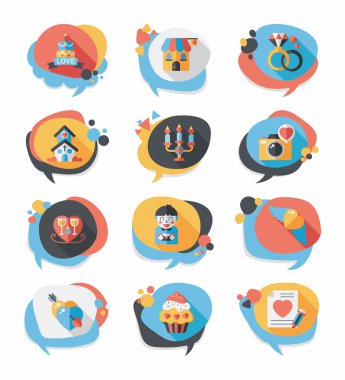 Sevgililer günü konuşma balonu afiş düz tasarım se eps 10