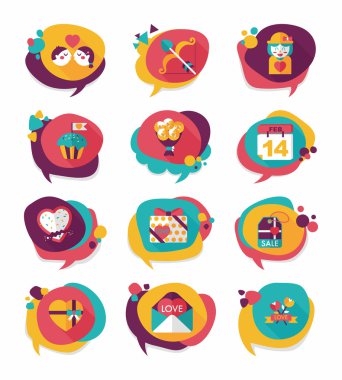 Sevgililer günü konuşma balonu afiş düz tasarım se eps 10