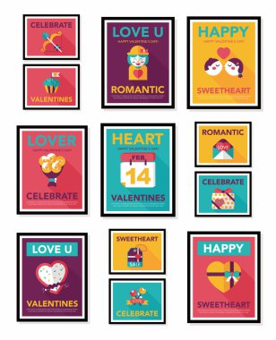 Sevgililer günü konuşma balonu afiş düz tasarım se eps 10