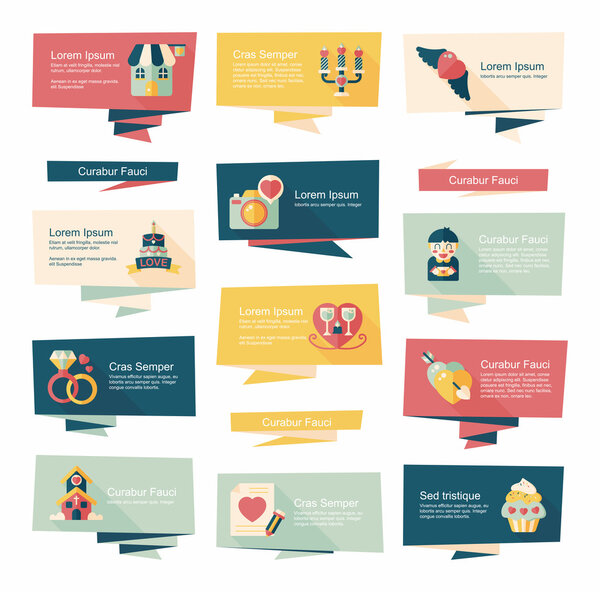 Valentines Day speech bubble banner flat design se eps 10