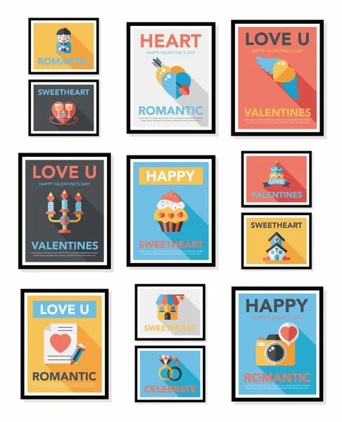 San Valentino discorso bolla banner design piatto se eps 10 — Vettoriale Stock