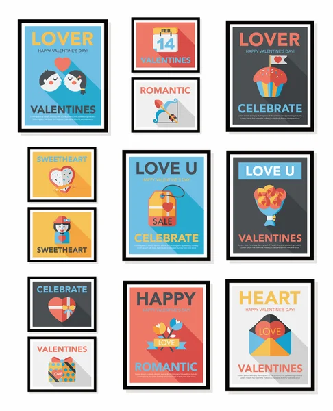 San Valentino discorso bolla banner design piatto se eps 10 — Vettoriale Stock