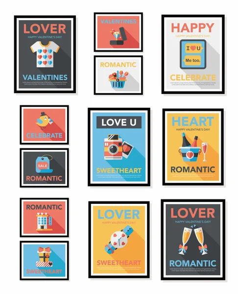 San Valentino discorso bolla banner design piatto se eps 10 — Vettoriale Stock