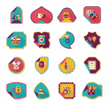 Valentinesets gün UI düz tasarım arka plan ayarlamak, eps10