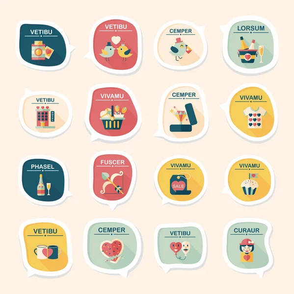 Valentinesets day ui flat design hintergrundset, eps10 — Stockvektor