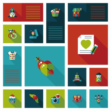 Valentinesets gün UI düz tasarım arka plan ayarlamak, eps10