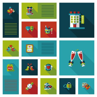 Valentinesets gün UI düz tasarım arka plan ayarlamak, eps10