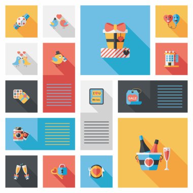 Valentinesets gün UI düz tasarım arka plan ayarlamak, eps10