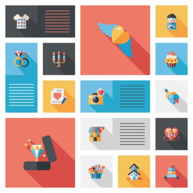 Valentinesets gün UI düz tasarım arka plan ayarlamak, eps10