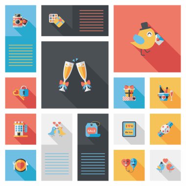 Valentinesets gün UI düz tasarım arka plan ayarlamak, eps10