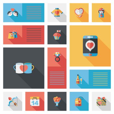 Valentinesets gün UI düz tasarım arka plan ayarlamak, eps10