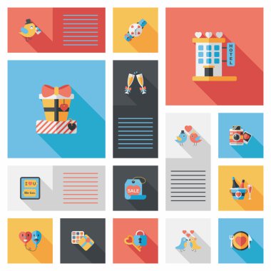 Valentinesets gün UI düz tasarım arka plan ayarlamak, eps10