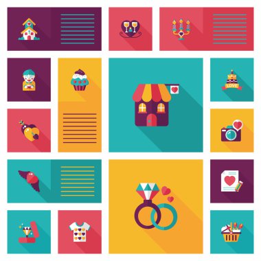 Valentinesets gün UI düz tasarım arka plan ayarlamak, eps10