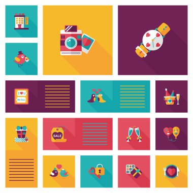 Valentinesets gün UI düz tasarım arka plan ayarlamak, eps10