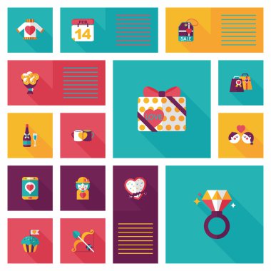 Valentinesets gün UI düz tasarım arka plan ayarlamak, eps10