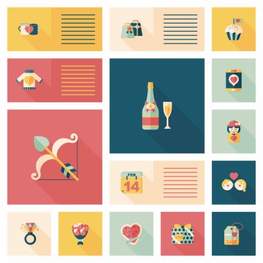 Valentinesets gün UI düz tasarım arka plan ayarlamak, eps10