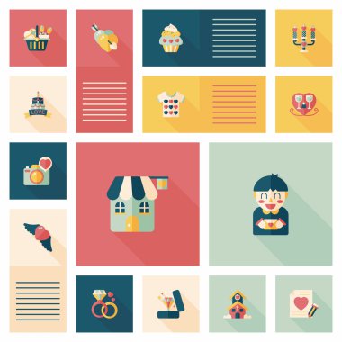 Sevgililer günü UI düz tasarım arka plan ayarlamak, eps10