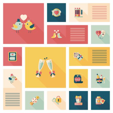 Sevgililer günü UI düz tasarım arka plan ayarlamak, eps10