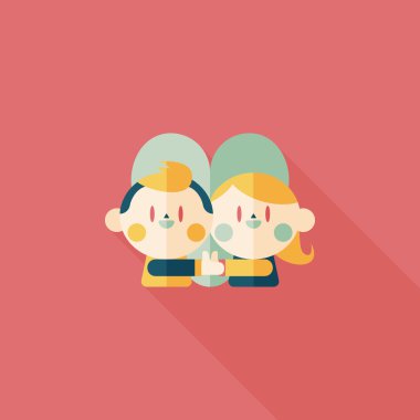 Uzun Gölge, eps10 ile Sevgililer günü Çift düz simgesi