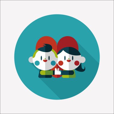 Uzun Gölge, eps10 ile Sevgililer günü Çift düz simgesi