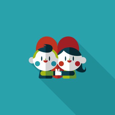 Uzun Gölge, eps10 ile Sevgililer günü Çift düz simgesi