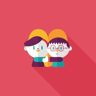 Uzun Gölge, eps10 ile Sevgililer günü Çift düz simgesi