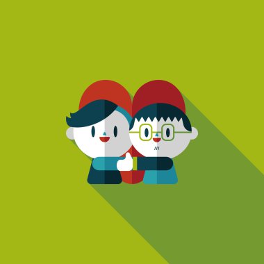 Uzun Gölge, eps10 ile Sevgililer günü Çift düz simgesi