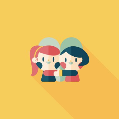 Uzun Gölge, eps10 ile Sevgililer günü Çift düz simgesi