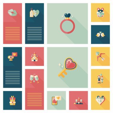 Sevgililer günü etiketi afiş düz tasarım arka plan ayarlamak, eps10