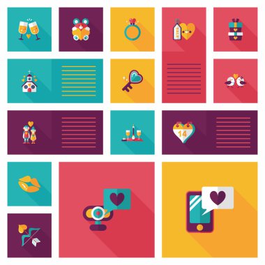 Sevgililer günü etiketi afiş düz tasarım arka plan ayarlamak, eps10