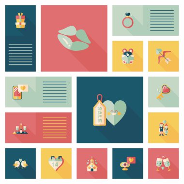 Sevgililer günü etiketi afiş düz tasarım arka plan ayarlamak, eps10