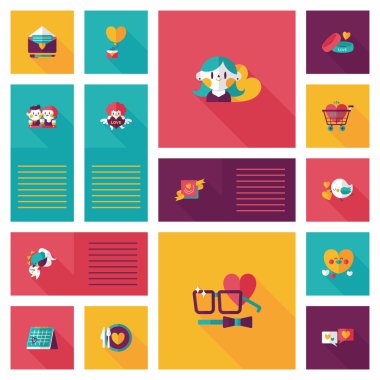 Sevgililer günü etiketi afiş düz tasarım arka plan ayarlamak, eps10