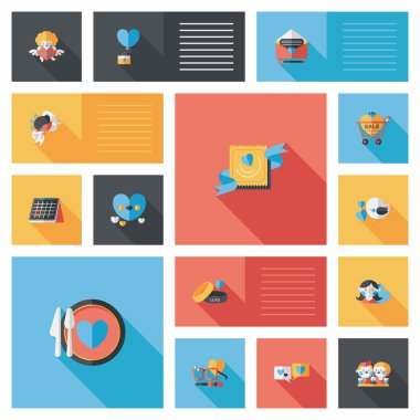 Sevgililer günü etiketi afiş düz tasarım arka plan ayarlamak, eps10