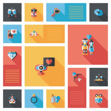 Sevgililer günü etiketi afiş düz tasarım arka plan ayarlamak, eps10