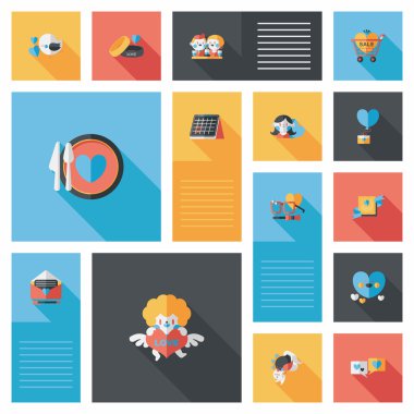 Sevgililer günü etiketi afiş düz tasarım arka plan ayarlamak, eps10