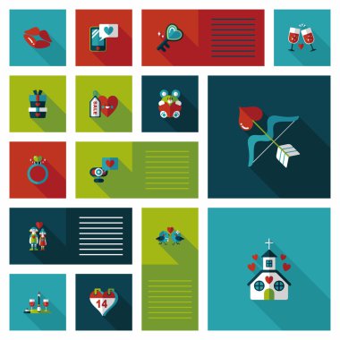 Sevgililer günü etiketi afiş düz tasarım arka plan ayarlamak, eps10