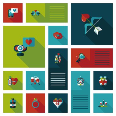 Sevgililer günü etiketi afiş düz tasarım arka plan ayarlamak, eps10