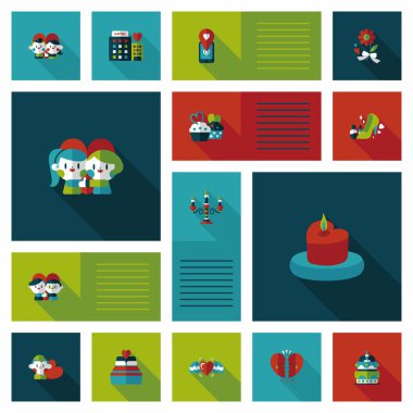 Sevgililer günü etiketi afiş düz tasarım arka plan ayarlamak, eps10