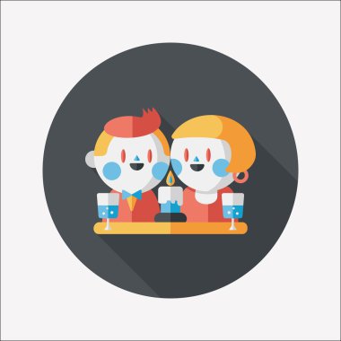 Uzun Gölge, eps10 ile Sevgililer günü Çift düz simgesi