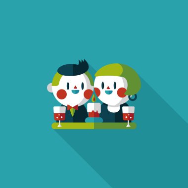 Uzun Gölge, eps10 ile Sevgililer günü Çift düz simgesi