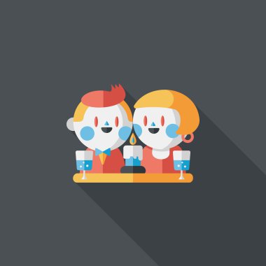 Uzun Gölge, eps10 ile Sevgililer günü Çift düz simgesi