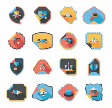 Sevgililer günü etiketi afiş düz tasarım arka plan ayarlamak, eps10