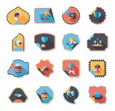 Sevgililer günü etiketi afiş düz tasarım arka plan ayarlamak, eps10