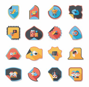 Sevgililer günü etiketi afiş düz tasarım arka plan ayarlamak, eps10